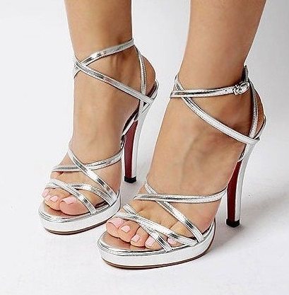 womens evening shoes silver